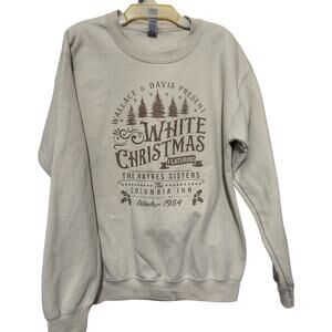 White Christmas Movie Sweater Unisex Small Ivory Bing Crosby Rosemary Clooney